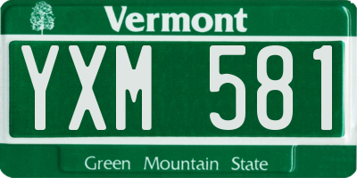 VT license plate YXM581
