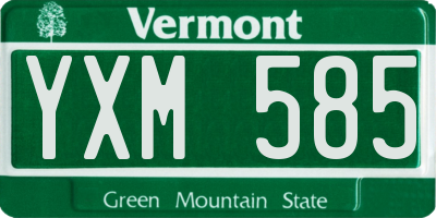 VT license plate YXM585