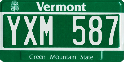 VT license plate YXM587