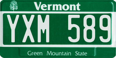 VT license plate YXM589