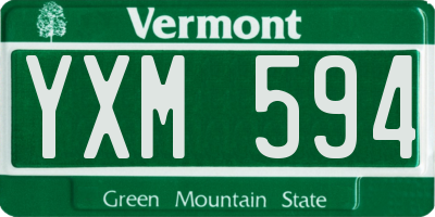 VT license plate YXM594