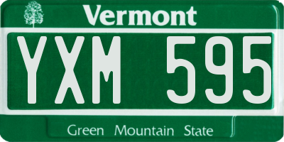 VT license plate YXM595
