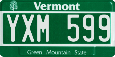 VT license plate YXM599