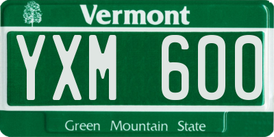 VT license plate YXM600