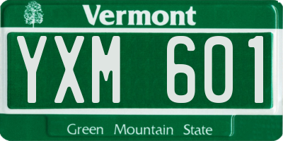 VT license plate YXM601