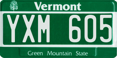 VT license plate YXM605