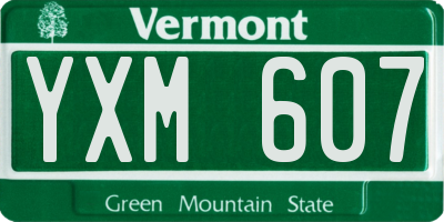 VT license plate YXM607