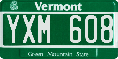 VT license plate YXM608