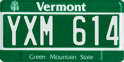 VT license plate YXM614