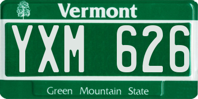 VT license plate YXM626