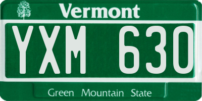 VT license plate YXM630