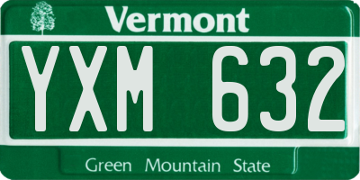 VT license plate YXM632
