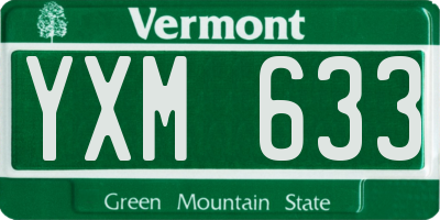 VT license plate YXM633