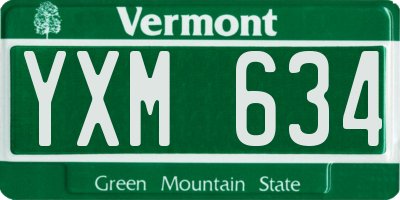 VT license plate YXM634