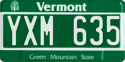 VT license plate YXM635