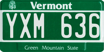 VT license plate YXM636