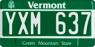 VT license plate YXM637