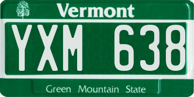 VT license plate YXM638