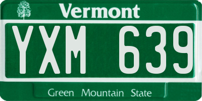 VT license plate YXM639