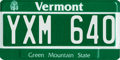 VT license plate YXM640