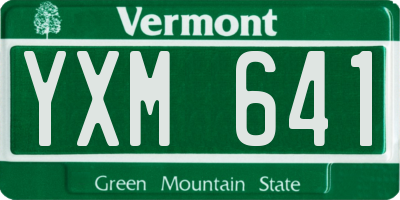 VT license plate YXM641