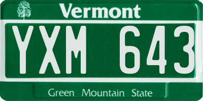 VT license plate YXM643