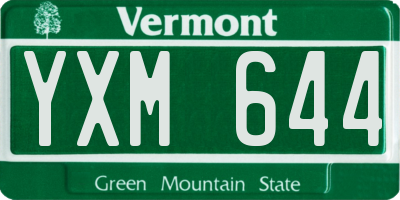 VT license plate YXM644
