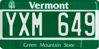 VT license plate YXM649