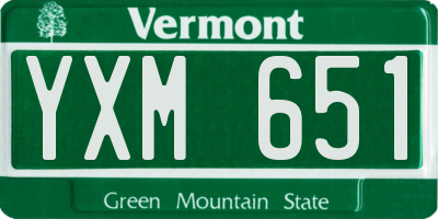 VT license plate YXM651