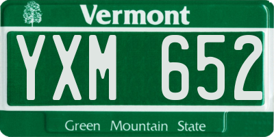 VT license plate YXM652