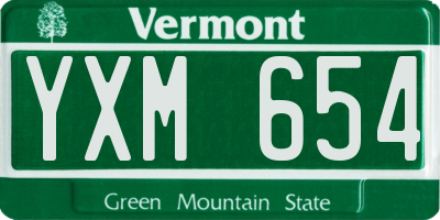 VT license plate YXM654