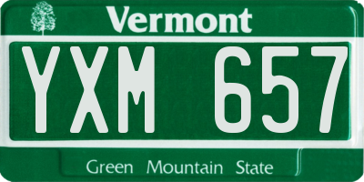 VT license plate YXM657
