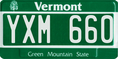 VT license plate YXM660