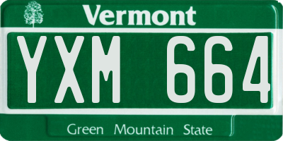 VT license plate YXM664