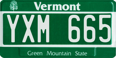VT license plate YXM665