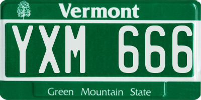 VT license plate YXM666
