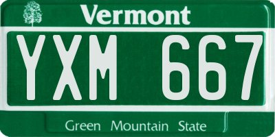 VT license plate YXM667