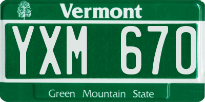 VT license plate YXM670