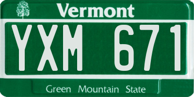 VT license plate YXM671