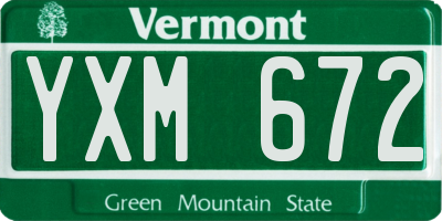 VT license plate YXM672