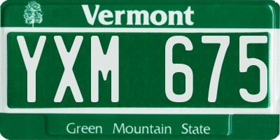 VT license plate YXM675