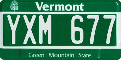 VT license plate YXM677