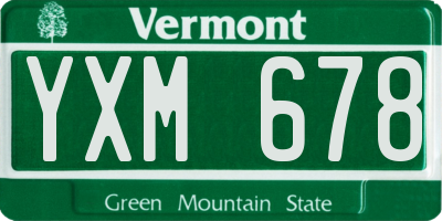 VT license plate YXM678