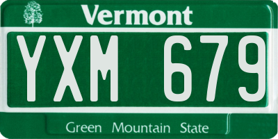 VT license plate YXM679