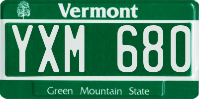 VT license plate YXM680