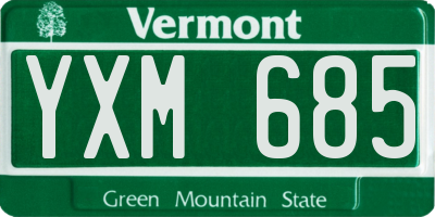 VT license plate YXM685