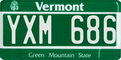 VT license plate YXM686