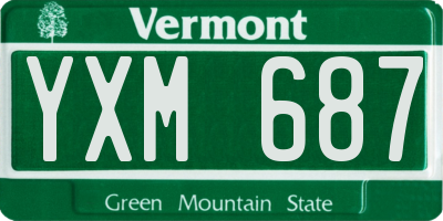 VT license plate YXM687