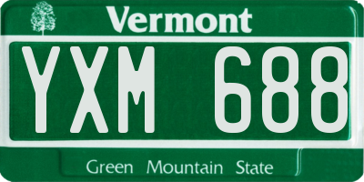 VT license plate YXM688