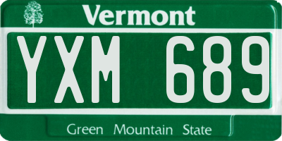 VT license plate YXM689
